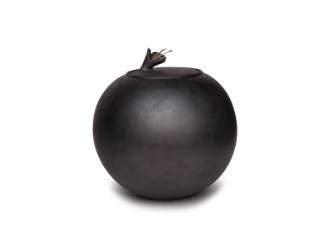 Black pot with lid