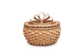 Curly bowl ("pinecone") lidded basket