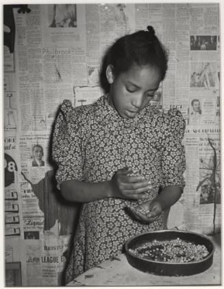 Daughter of Pomp Hall Preparing Peas for Supper