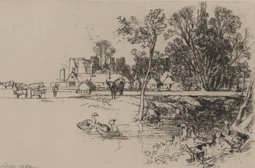 Cowdray Castle, with Geese