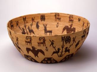Pictorial bowl with bird and animal images